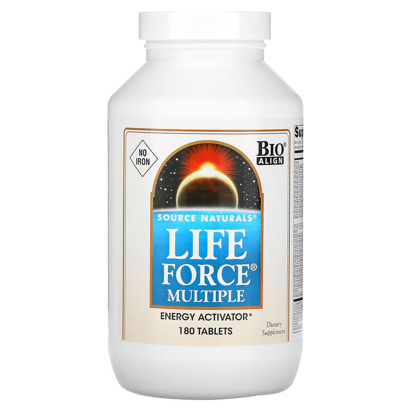 Source Naturals Life Force Multiple No Iron 180 Tablets 21078000440