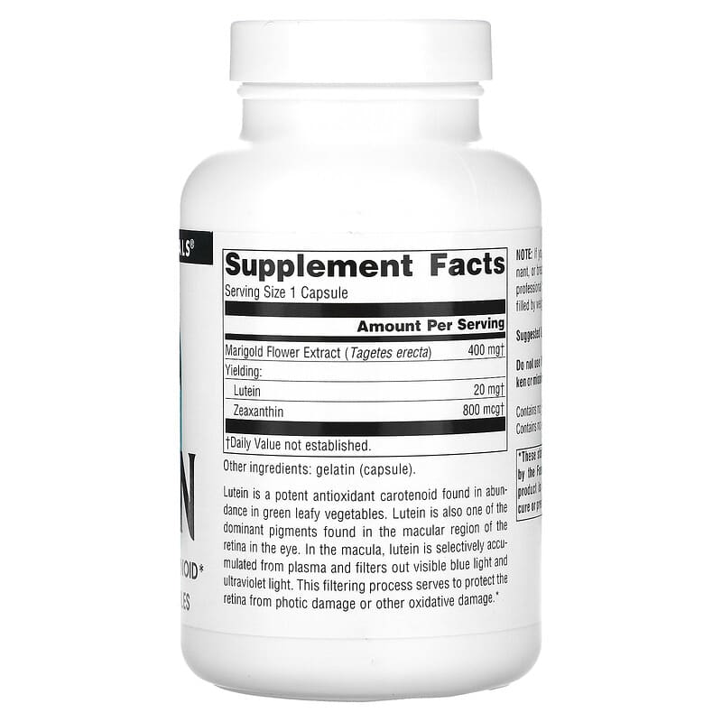 Source Naturals, Lutein, 20 mg, 120 Capsules 21078026013