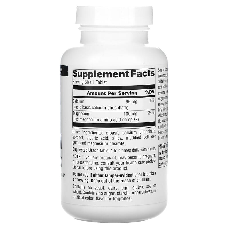 Source Naturals, Magnesium Chelate Complex, 100 mg, 250 Tablets 21078003182