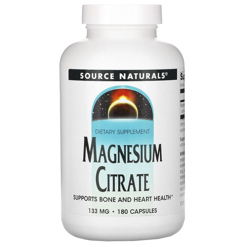 Source Naturals Magnesium Citrate 133 mg 180 Capsules 21078021001
