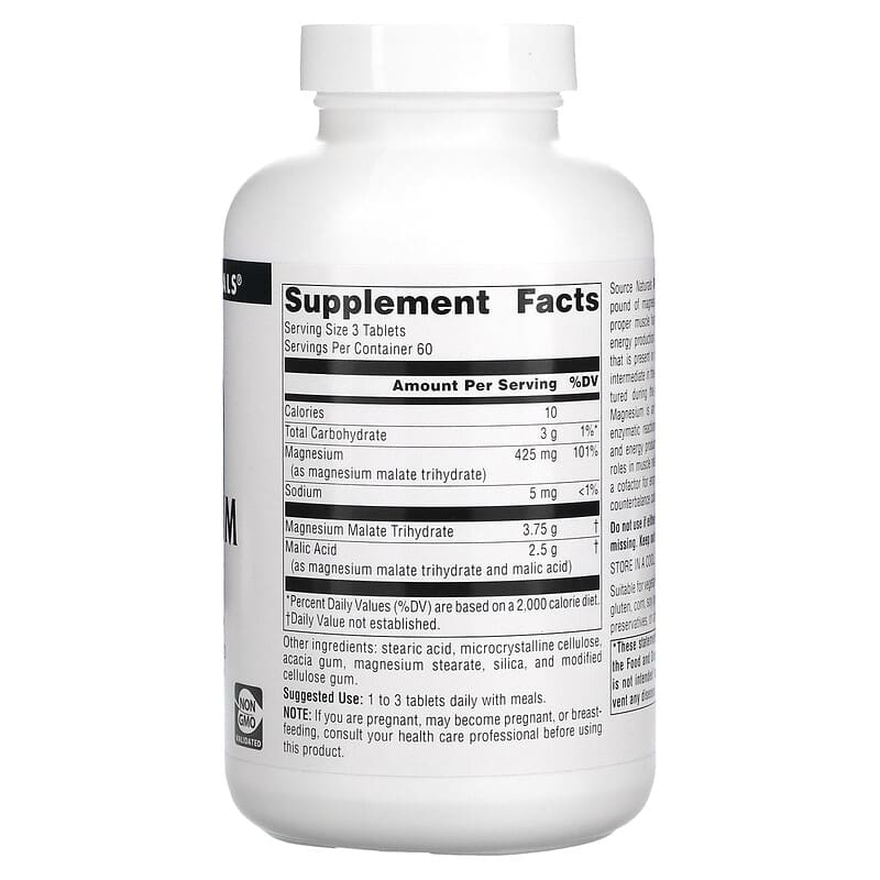 Source Naturals, Magnesium Malate, 1,250 mg, 180 Tablets 21078002628