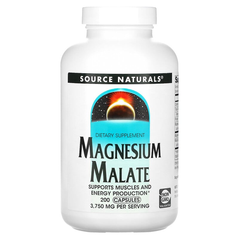 Source Naturals Magnesium Malate 625 mg 200 Capsules 21078016007