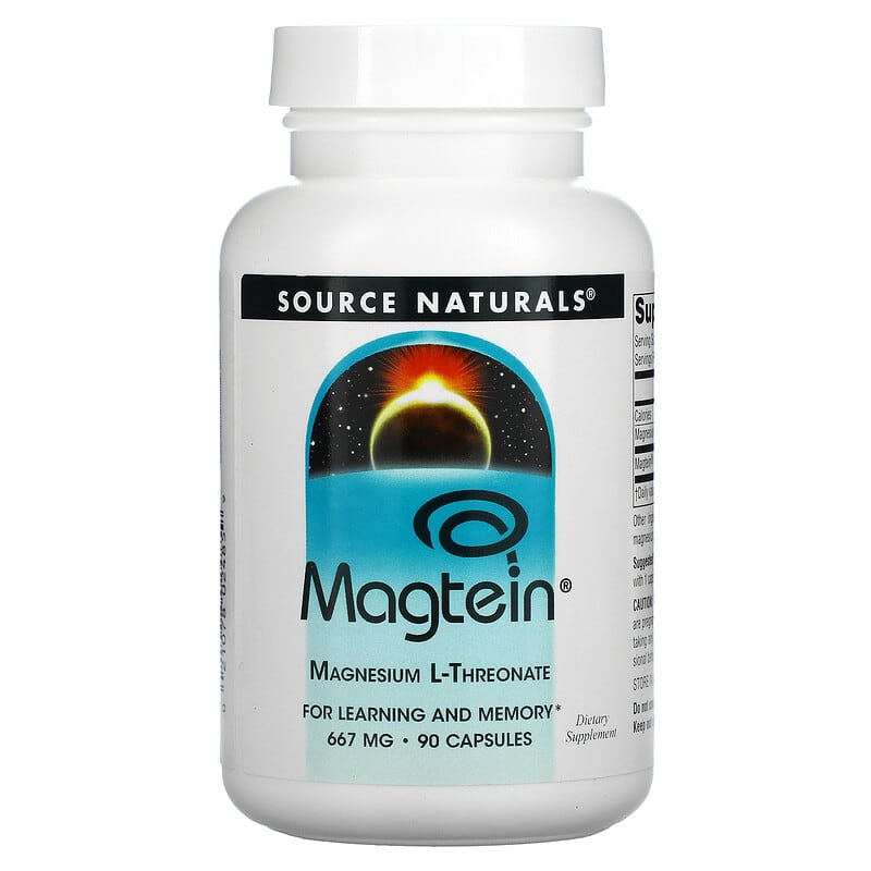Source Naturals Magtein Magnesium L-Threonate 667 mg 90 Capsules 21078024859
