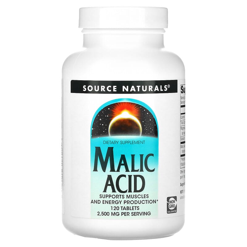 Source Naturals Malic Acid 2,500 mg 120 Tablets 21078027805