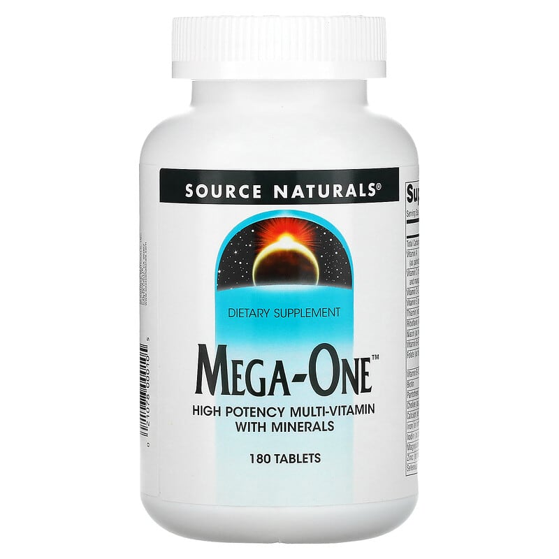 Source Naturals Mega-One High Potency Multi-Vitamin with Minerals 180 Tablets 21078000105
