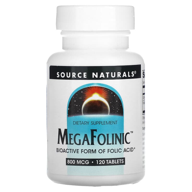 Source Naturals MegaFolinic 800 mcg 120 Tablets 21078020288