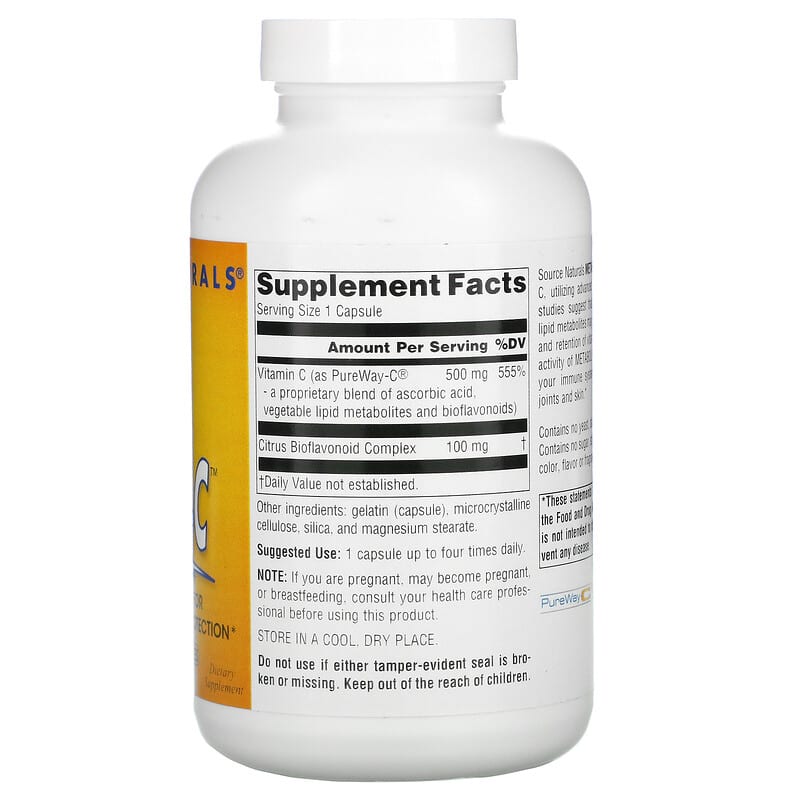 Source Naturals, Metabolic C, 500 mg, 180 Capsules 21078022039