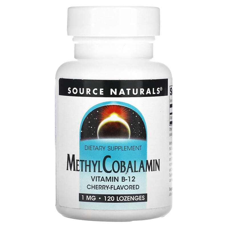 Source Naturals MethylCobalamin Vitamin B12 Cherry 1 mg 120 Lozenges 21078012931