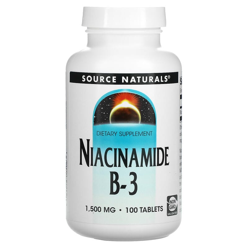 Source Naturals Niacinamide B-3 1,500 mg 100 Tablets 21078005063