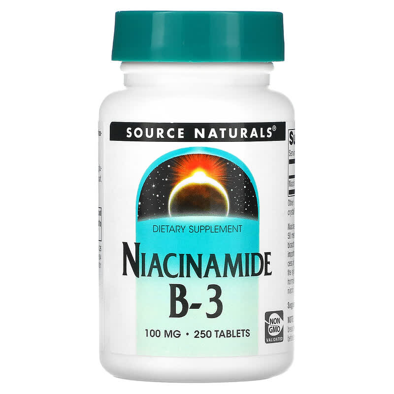 Source Naturals Niacinamide B-3 100 mg 250 Tablets 21078005049
