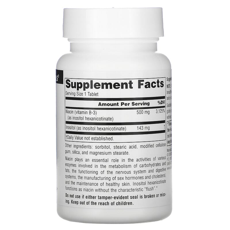 Source Naturals, No-Flush Niacin, 500 mg, 60 Tablets 21078009214