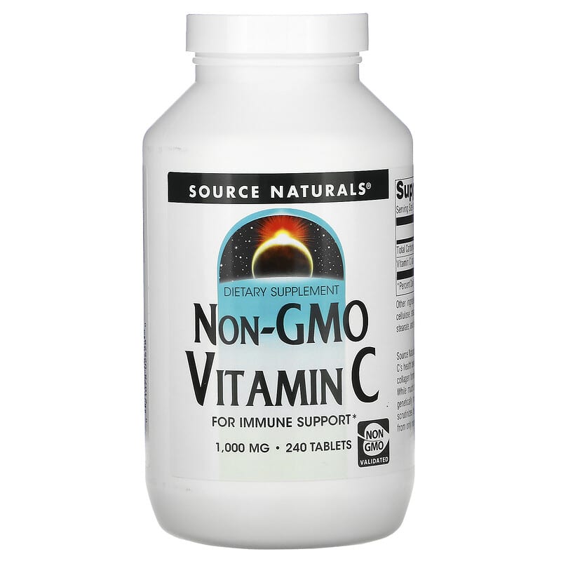 Source Naturals Non-GMO Vitamin C 1,000 mg 240 Tablets 21078026280