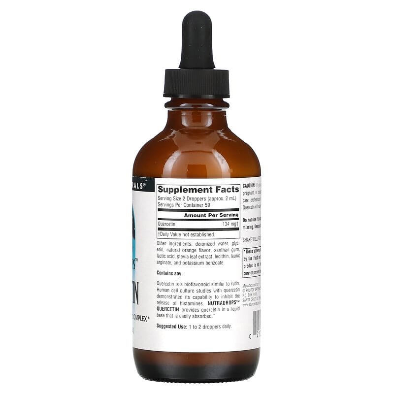 Source Naturals, NutraDrops Quercetin, 4 fl oz (118.28 ml) 21078015239