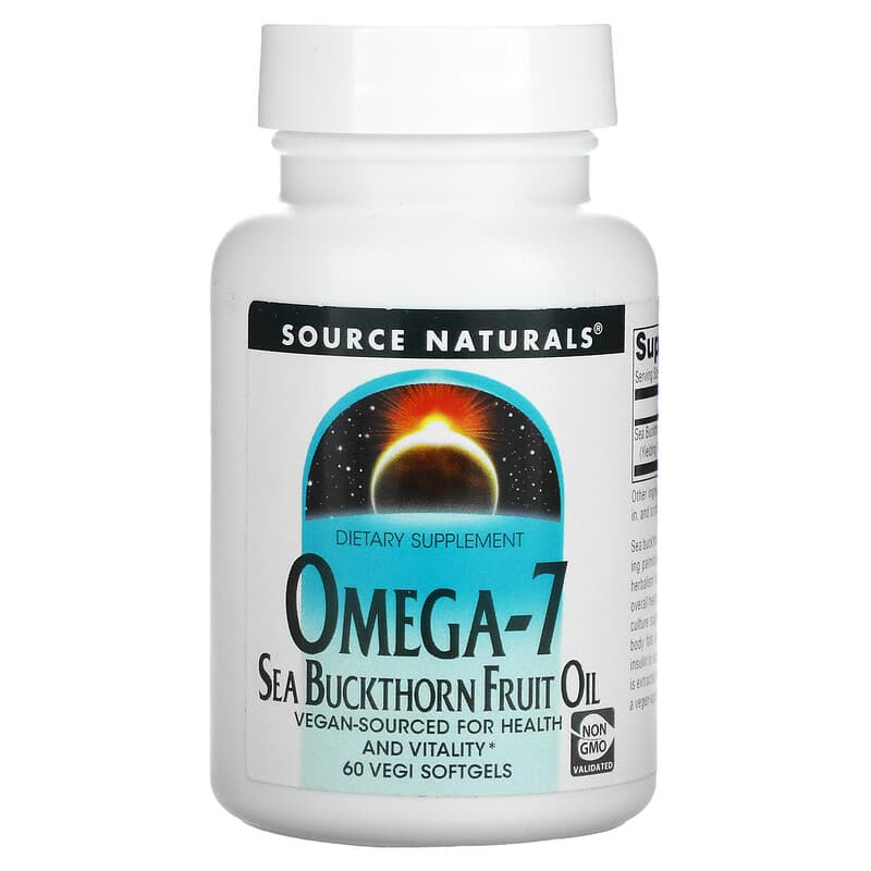 Source Naturals Omega-7 Seabuckthorn Fruit Oil 60 Vegi Softgels 21078025542