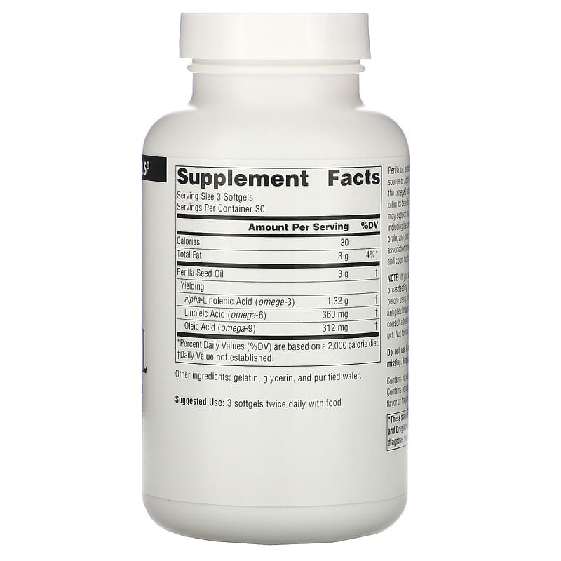 Source Naturals, Perilla Oil, 1000 mg, 90 Softgels 21078018643