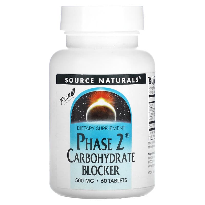 Source Naturals Phase 2 Carbohydrate Blocker 500 mg 60 Tablets 21078015604