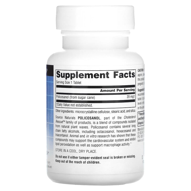 Source Naturals, Policosanol, 20 mg, 60 Tablets 21078018872