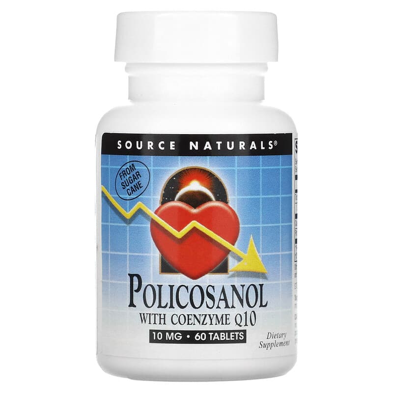 Source Naturals Policosanol with Coenzyme Q10 10 mg 60 Tablets 21078014522