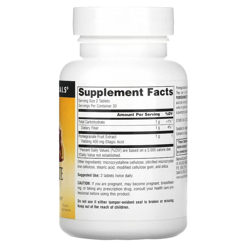 Source Naturals, Pomegranate Extract, 500 mg, 60 Tablets 21078016274