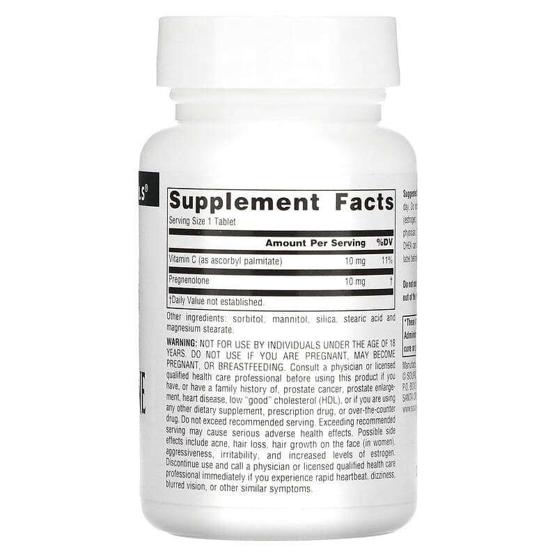 Source Naturals, Pregnenolone, 10 mg, 120 Tablets 21078007173