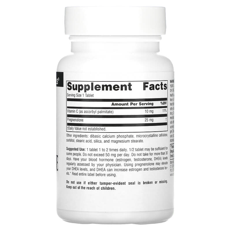 Source Naturals, Pregnenolone, 25 mg, 120 Tablets 21078006787
