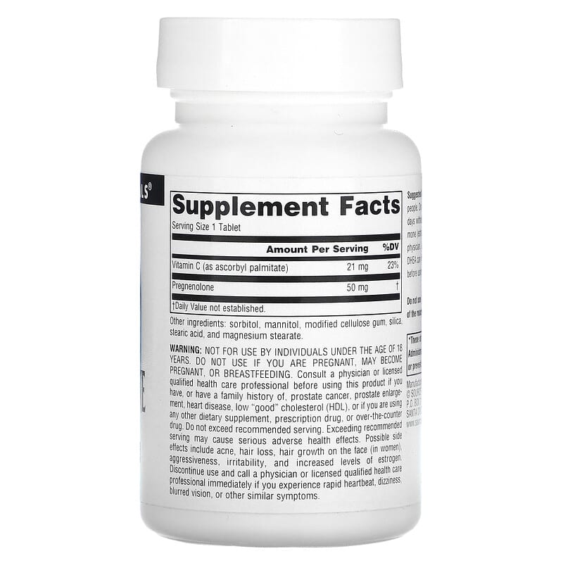 Source Naturals, Pregnenolone, 50 mg, 120 Tablets 21078009252