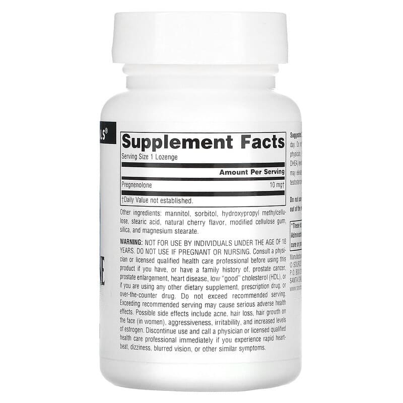 Source Naturals, Pregnenolone, Cherry, 10 mg, 120 Lozenges 21078006725