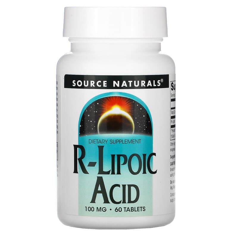 Source Naturals R-Lipoic Acid 100 mg 60 Tablets 21078016649