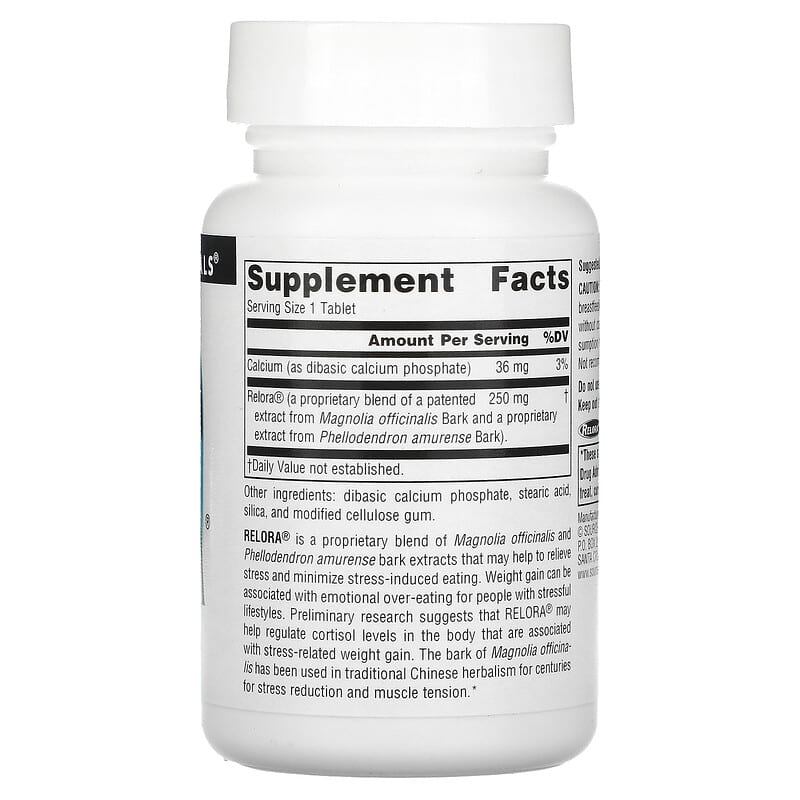 Source Naturals, Relora, 250 mg, 90 Tablets 21078015697