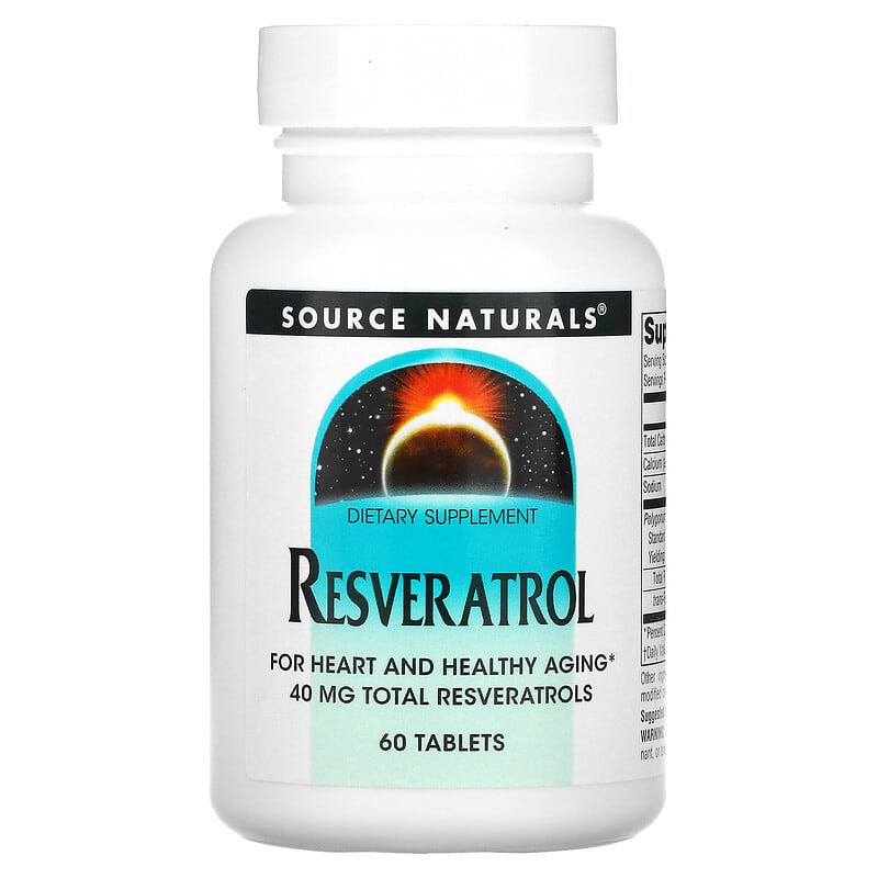 Source Naturals Resveratrol 40 mg 60 Tablets 21078023425