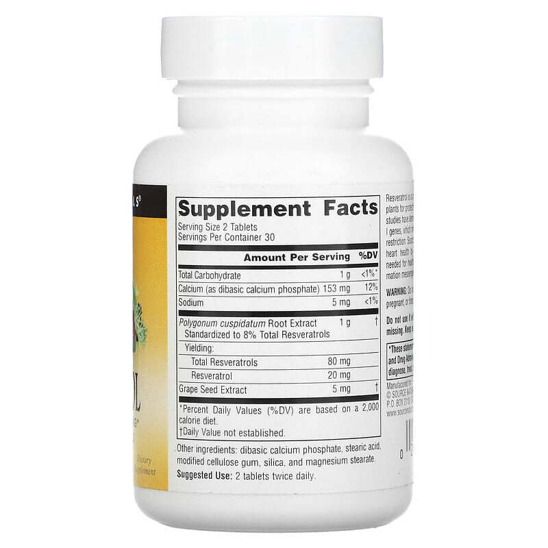 Source Naturals, Resveratrol, 60 Tablets 21078010111