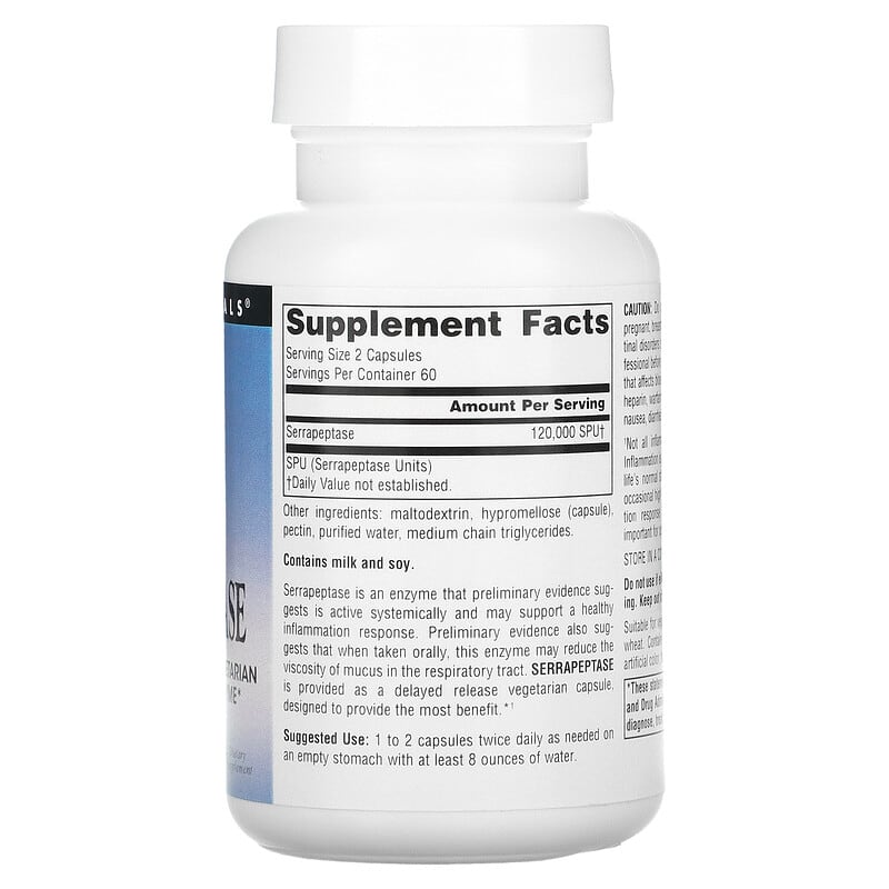 Source Naturals, Serrapeptase, 120 Capsules 21078019503