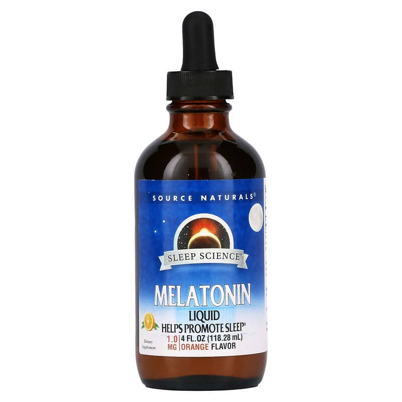 Source Naturals Sleep Science Melatonin Liquid Orange 1 mg 4 fl oz (118.28 ml) 21078000877