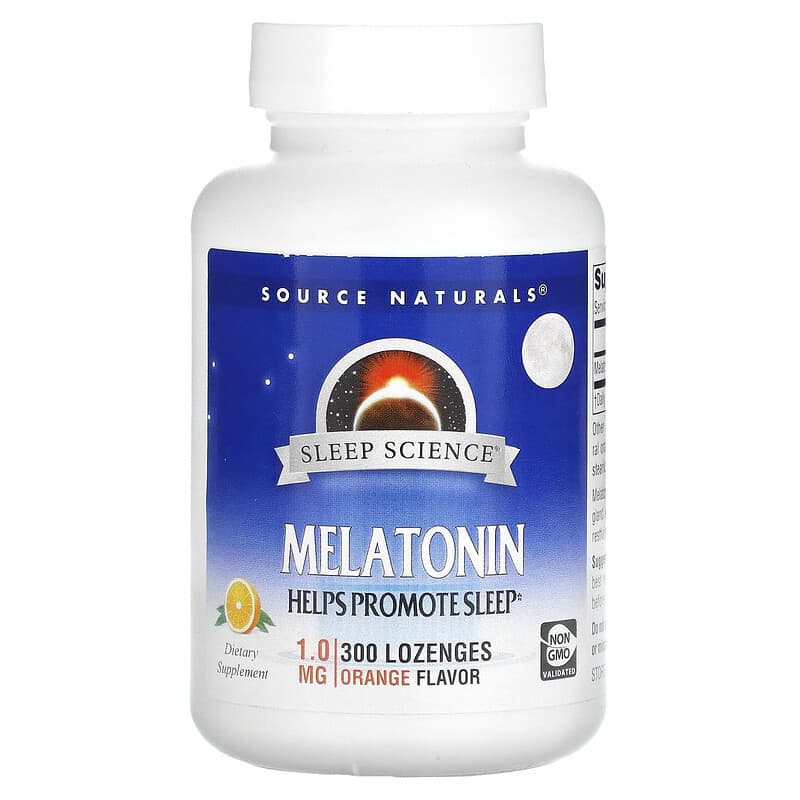 Source Naturals Sleep Science Melatonin Orange 1 mg 300 Lozenges 21078007081