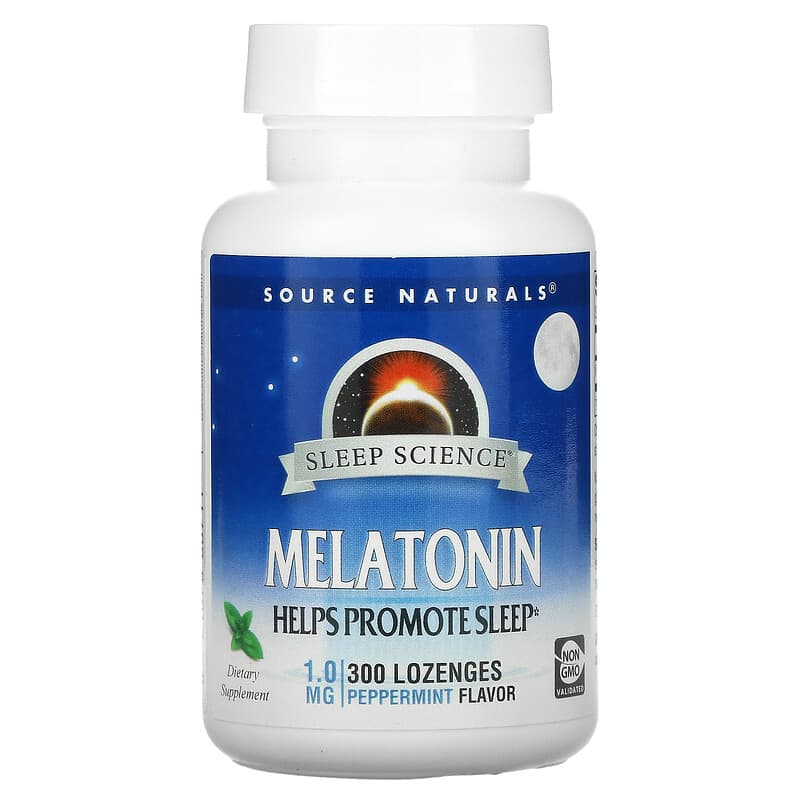 Source Naturals Sleep Science Melatonin Peppermint 1 mg 300 Lozenges 21078007111