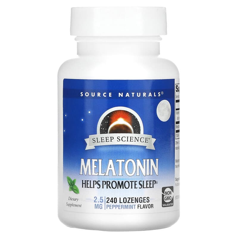 Source Naturals Sleep Science Melatonin Peppermint 2.5 mg 240 Lozenges 21078002048