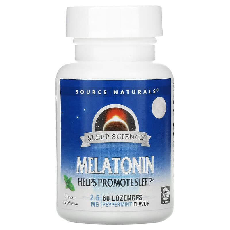 Source Naturals Sleep Science Melatonin Peppermint 2.5 mg 60 Lozenges 21078000846