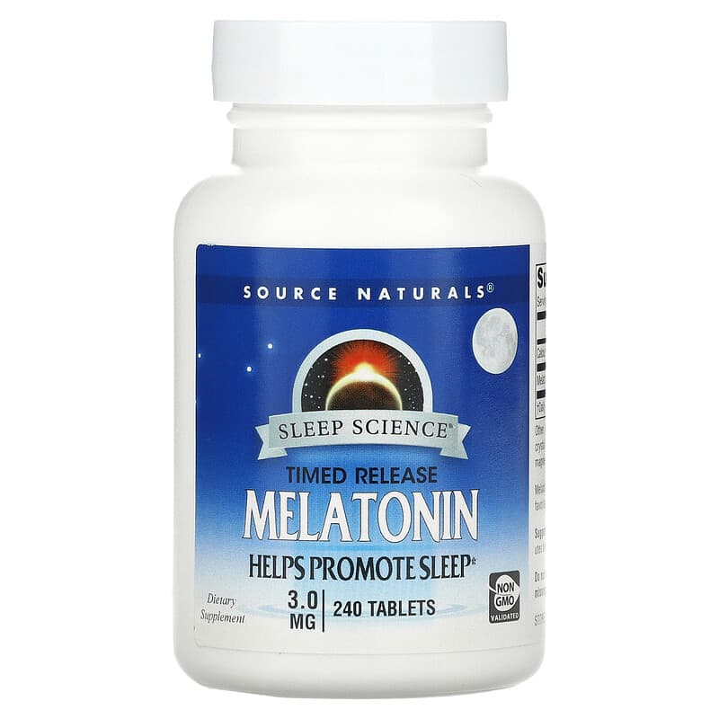 Source Naturals Sleep Science Melatonin Timed Release 3 mg 240 Tablets 21078000679