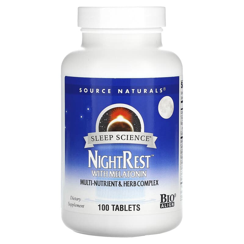 Source Naturals Sleep Science NightRest with Melatonin 100 Tablets 21078003588