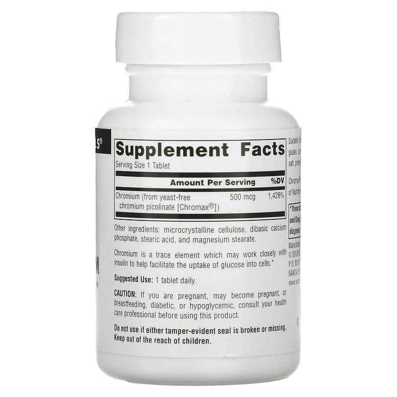 Source Naturals, Ultra Chromium Picolinate 500, 500 mcg, 120 Tablets 21078005162