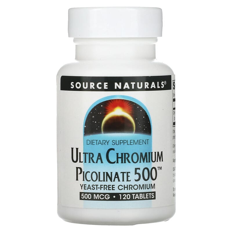 Source Naturals Ultra Chromium Picolinate 500 500 mcg 120 Tablets 21078005162