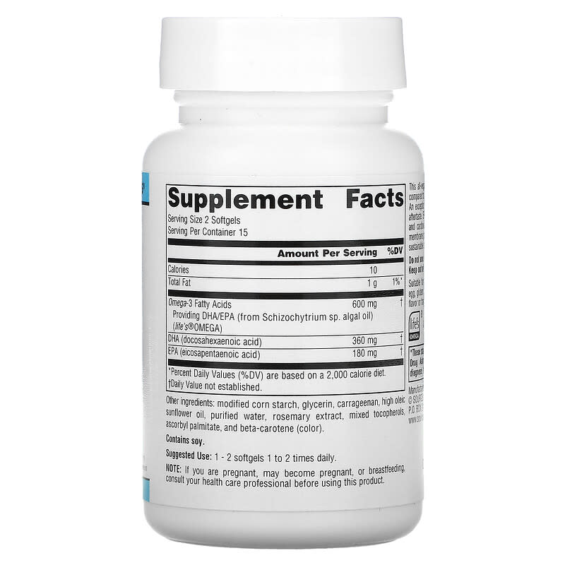 Source Naturals, Vegan Omega-3s Non-Fish EPA-DHA, 300 mg, 30 Vegan Softgels 21078024583