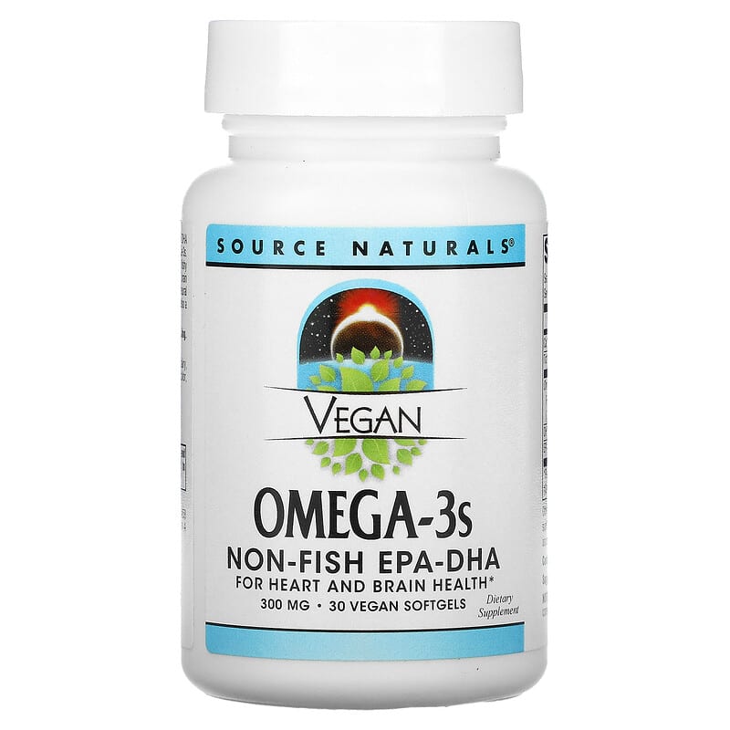 Source Naturals Vegan Omega-3s Non-Fish EPA-DHA 300 mg 30 Vegan Softgels 21078024583