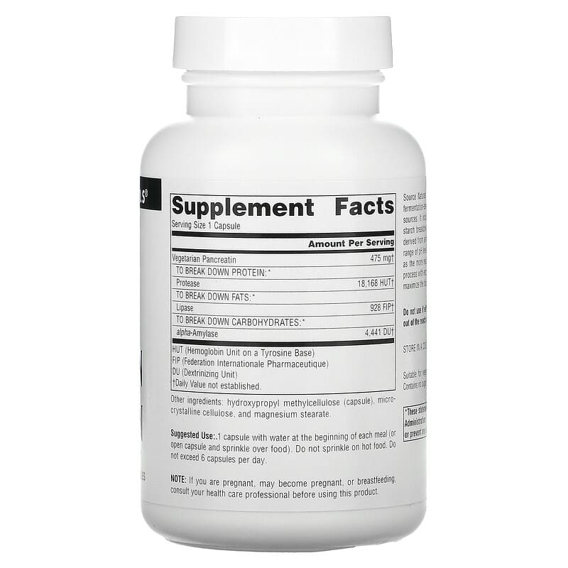 Source Naturals, Vegetarian Pancreatin, 475 mg, 120 Vegetarian Capsules 21078017110