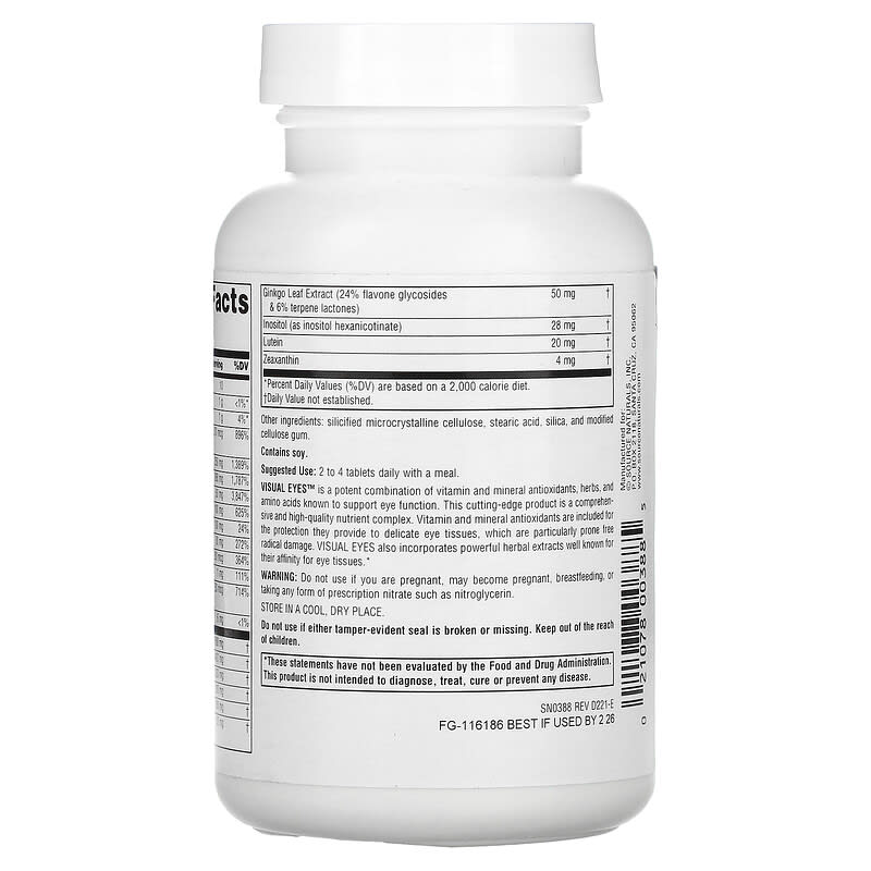 Source Naturals, Visual Eyes, Multi-Nutrient Complex, 90 Tablets 21078003885