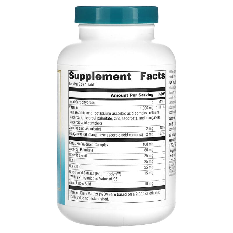 Source Naturals, Wellness, C-1000, 200 Tablets 21078010333