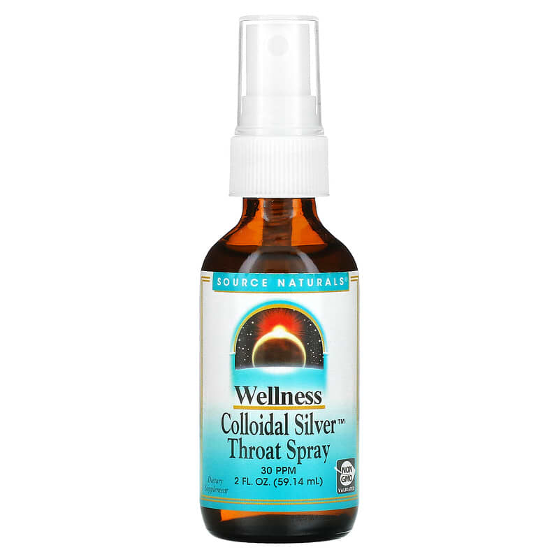 Source Naturals Wellness Colloidal Silver Throat Spray 30 PPM 2 fl oz (59.14 ml) 21078010289