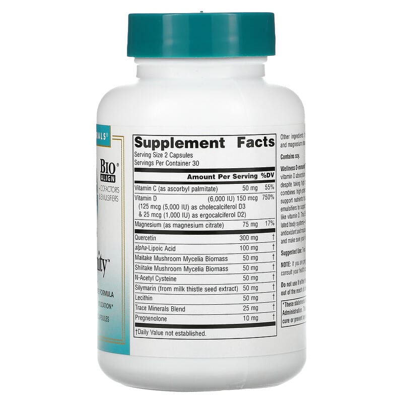 Source Naturals, Wellness D-mmunity, Bio-Aligned Vitamin D Immune Formula, 75 mcg (3,000 IU), 60 Vegetarian Capsules 21078028727