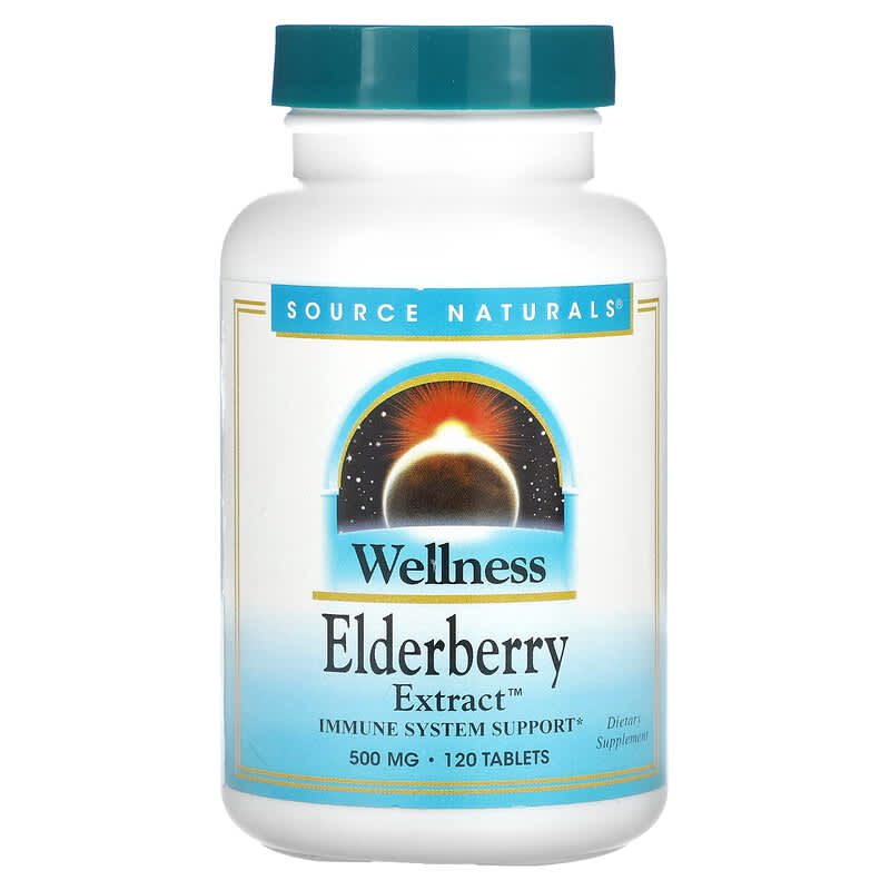Source Naturals Wellness Elderberry Extract 166 mg 120 Tablets 21078000488