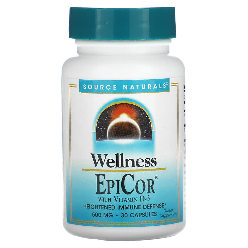 Source Naturals Wellness EpiCor with Vitamin D-3 500 mg 30 Capsules 21078024323